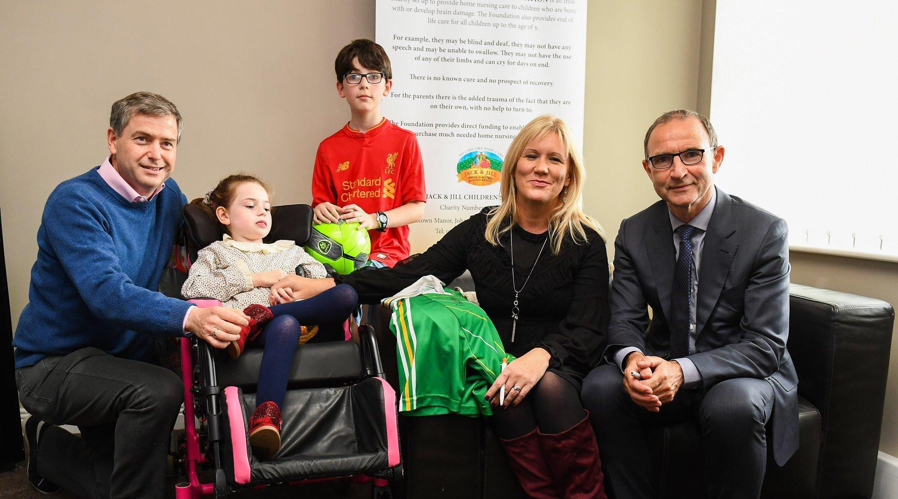 Martin O’Neill with Jack and Jill Families