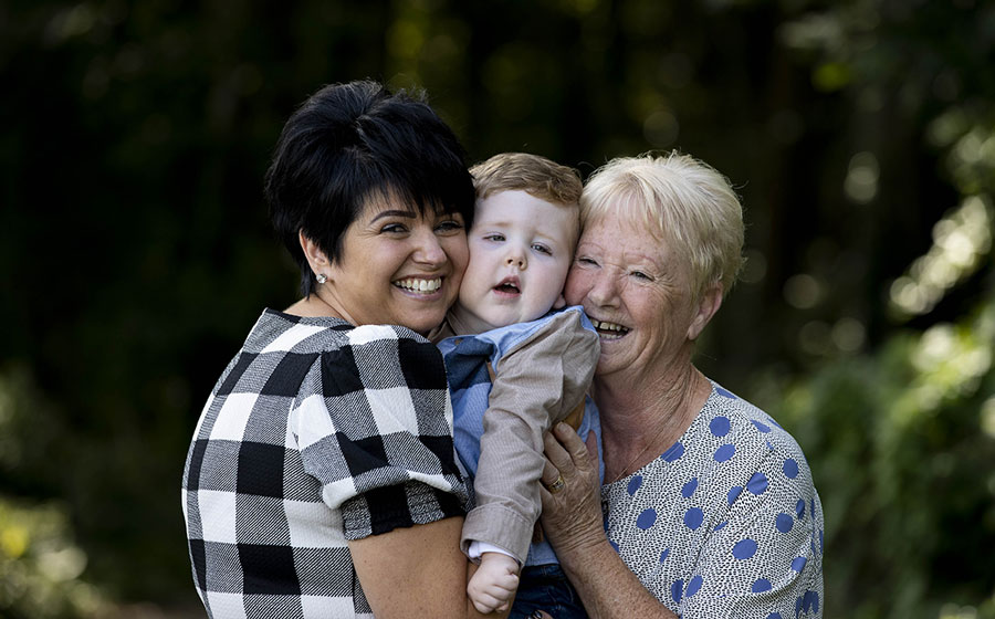 Edel White and Mam with Harvey