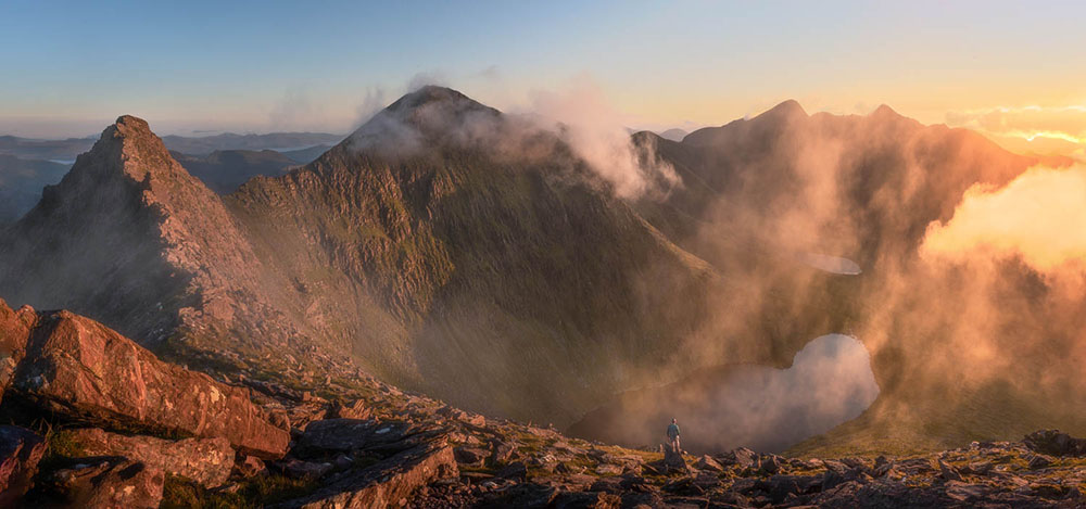 Landscape Image Foggy Mountain Range