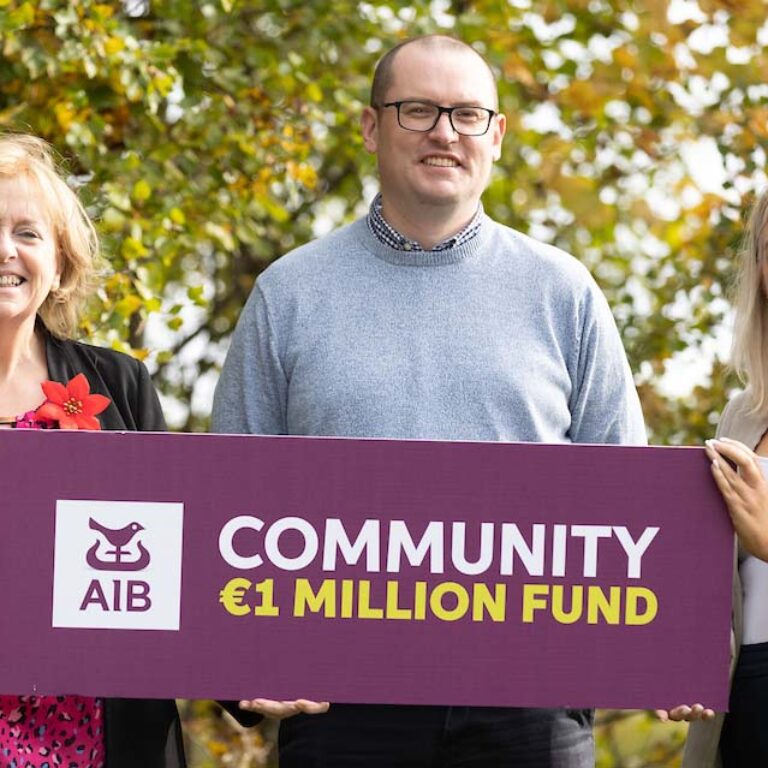 AIB bank representative with Jack and Jill CEO Carmel Doyle and Head of Finance Matthew Hoban