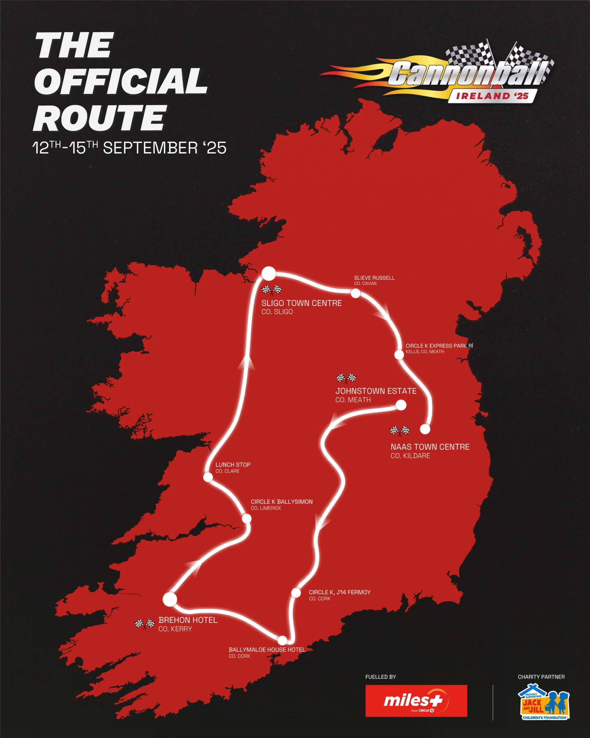 Cannonball 2025 route