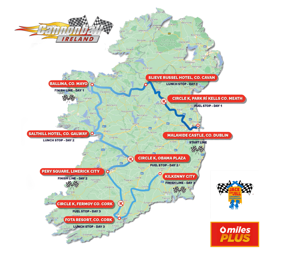 Cannonball Route Map 2023