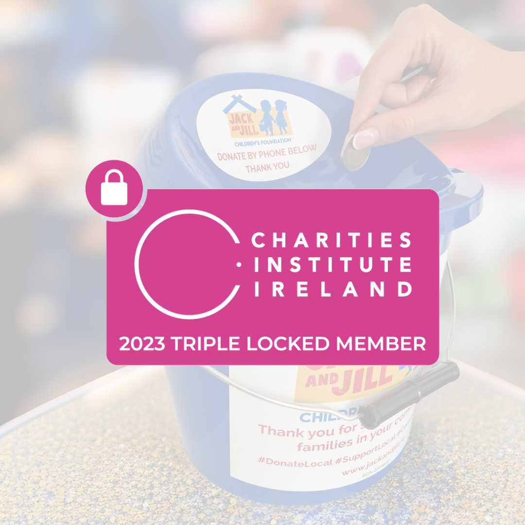 image of triple locked badge on background of Jack and Jill bucket