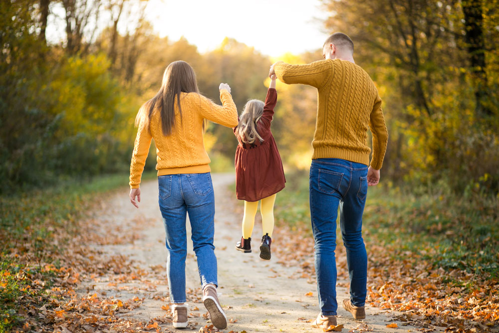 Family walking for Jack and Jill