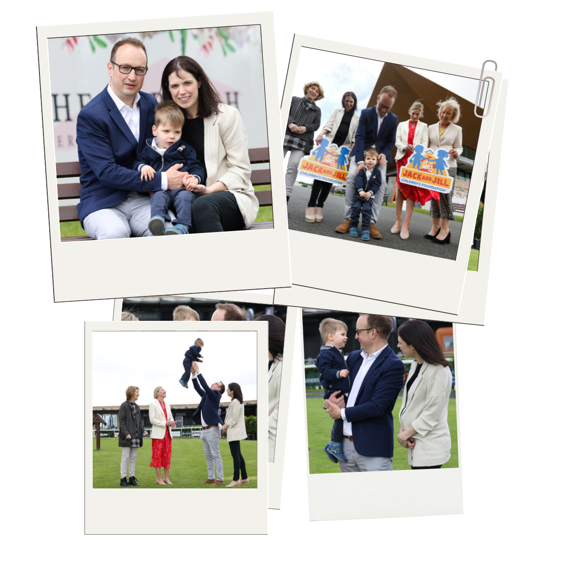 A collage of the curran family who are supported by Jack and Jill