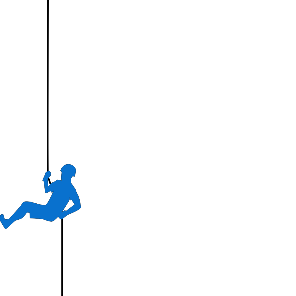 man abseiling graphic