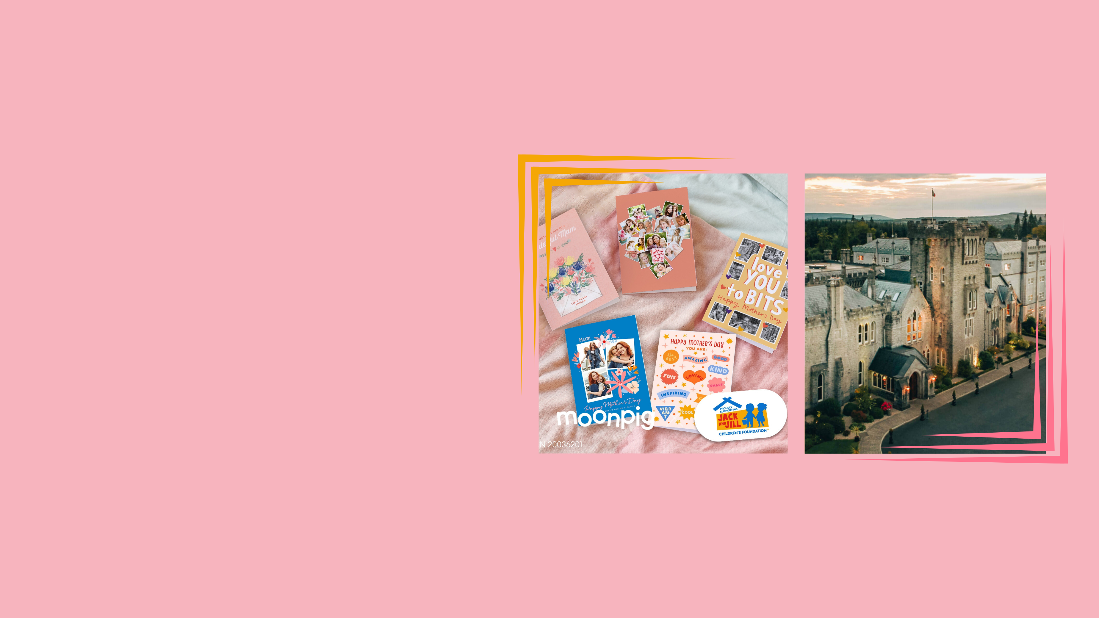 Banner image for Mother's Day Raffle featuring Moonpig x Jack and Jill card collection and hotel stay prize from raffle