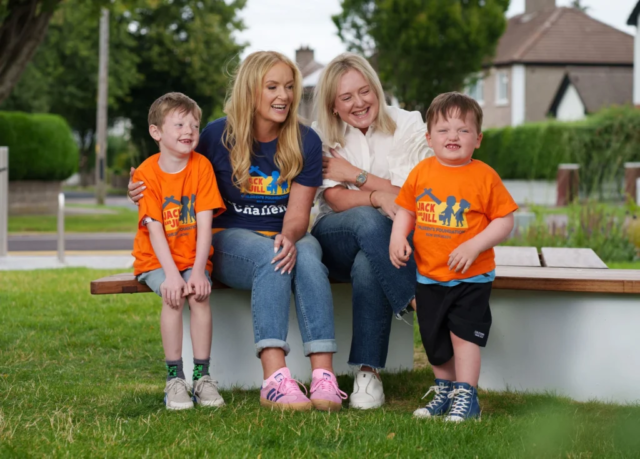Brady Garry, Dr. Ciara Kelly, Mum Louise Garry and Ross Garry at the launch of Walk 100km Challenge