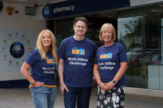 Dr. Ciara Kelly, Life Pharmacy’s Criofan Shannon and Jack and Jill CEO, Deirdre Walsh at launch of Life Pharmacy 100km