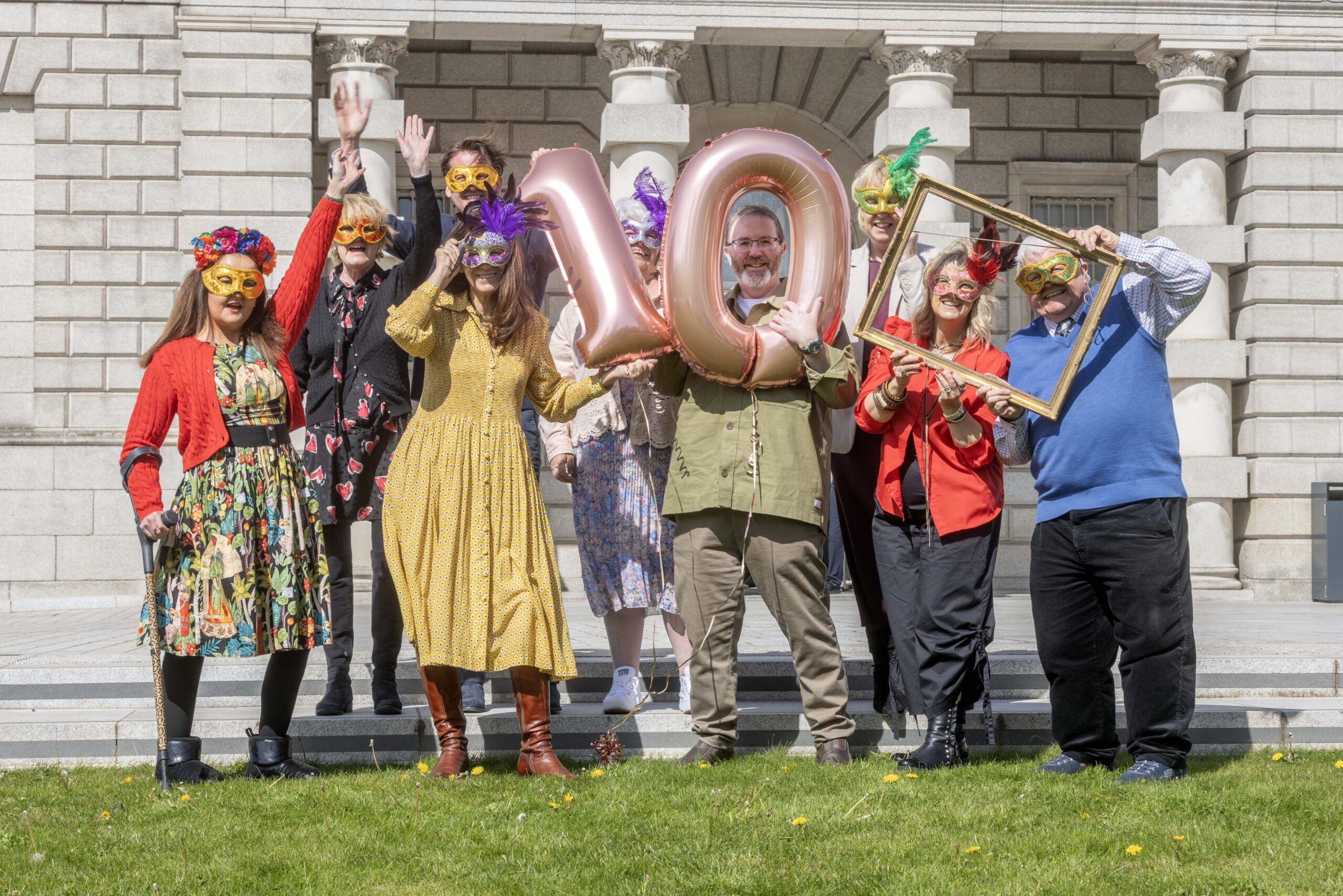 Incognito The Online Art sale for Jack and Jill Foundation in The National Gallery. Amy O'Riordan, Lucinda Hall, Willaim Costelloe, Poppy Melia, Eilín Ní Mhurchú, Marcel Lindsay, Deirdre Walsh, Miriam Smithers, Don Conroy. Photo: Tony Gavin/ Photocall Ireland