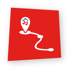 Referral pathway icon featuring a winding route and map pin.
